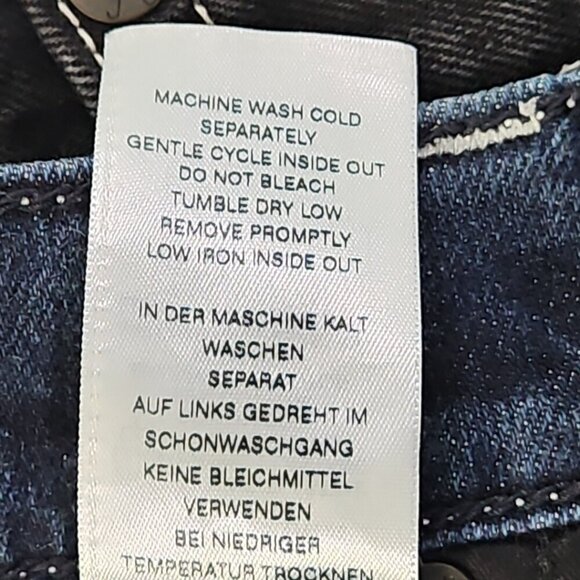 True Religion Marco Jeans Men's 34x28 Color Block Black Blue Tapered Stretch EUC - Picture 15 of 16